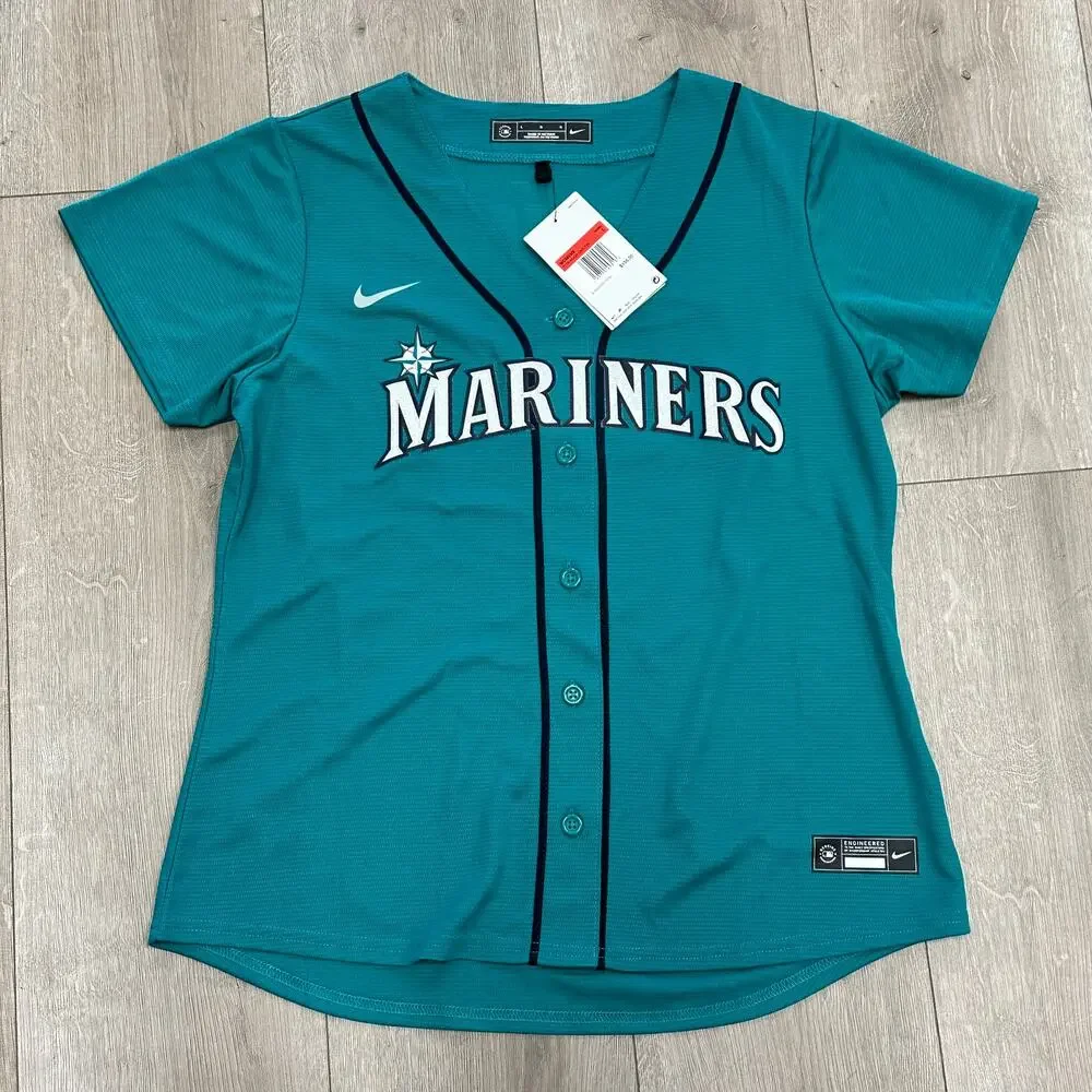 Nike Women's Seattle Mariners aqua teal alternate jersey sz Large L B30
